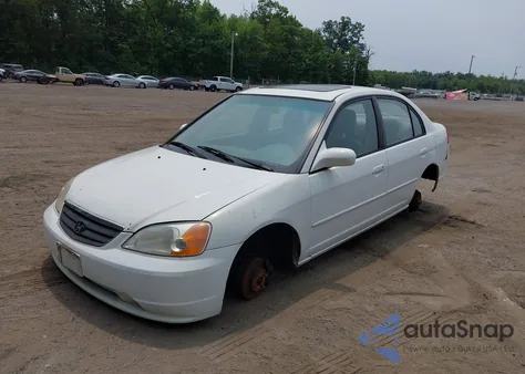 2002 Honda Civic Ex z USA, uszkodzony, nr VIN 1HGES26752L034051